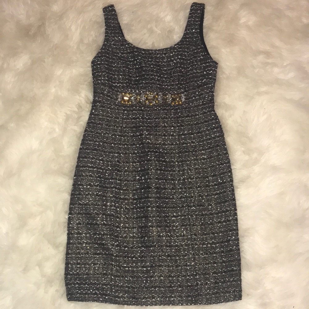 Boston Proper  size 2 tweed embellished dress